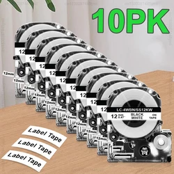 5/10Pcs SS12KW Compatible Epson 12mm Label Tape SS12KW LC-4WBN ST12KW for Epson LW-300 LW-400 Label Maker Adhesive Label Sticker