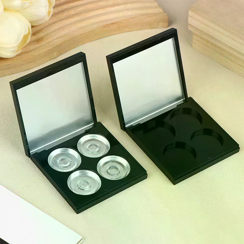 Boîte de support de Palette de cosmétiques magnétique vide à 4 grilles, étui professionnel de brillant à lèvres avec miroir, boîte de fard à joues en poudre pour fard à paupières