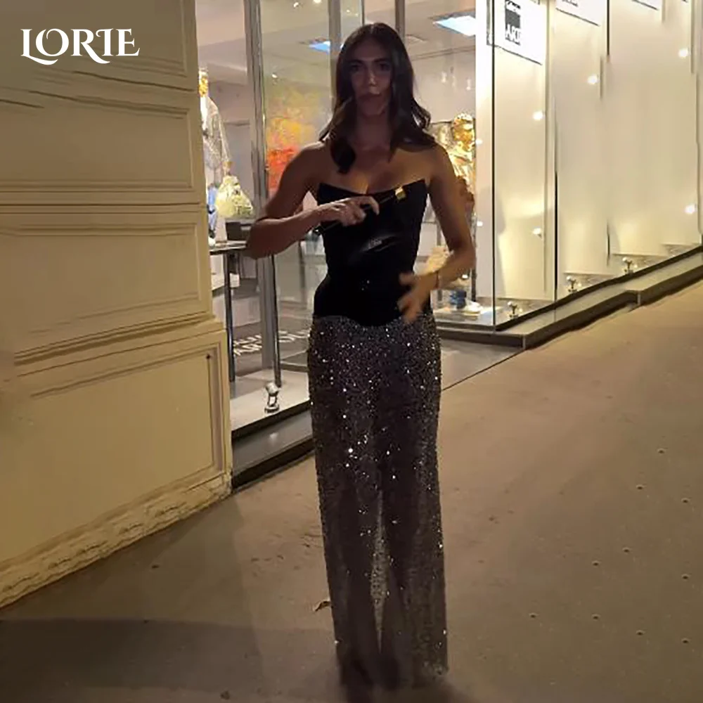 

LORIE Sweetheart Mermaid Evening Dresses Sexy Sequins Two Pieces Shiny Sparkly Evening Dress Saudi Party Prom Dress Customized