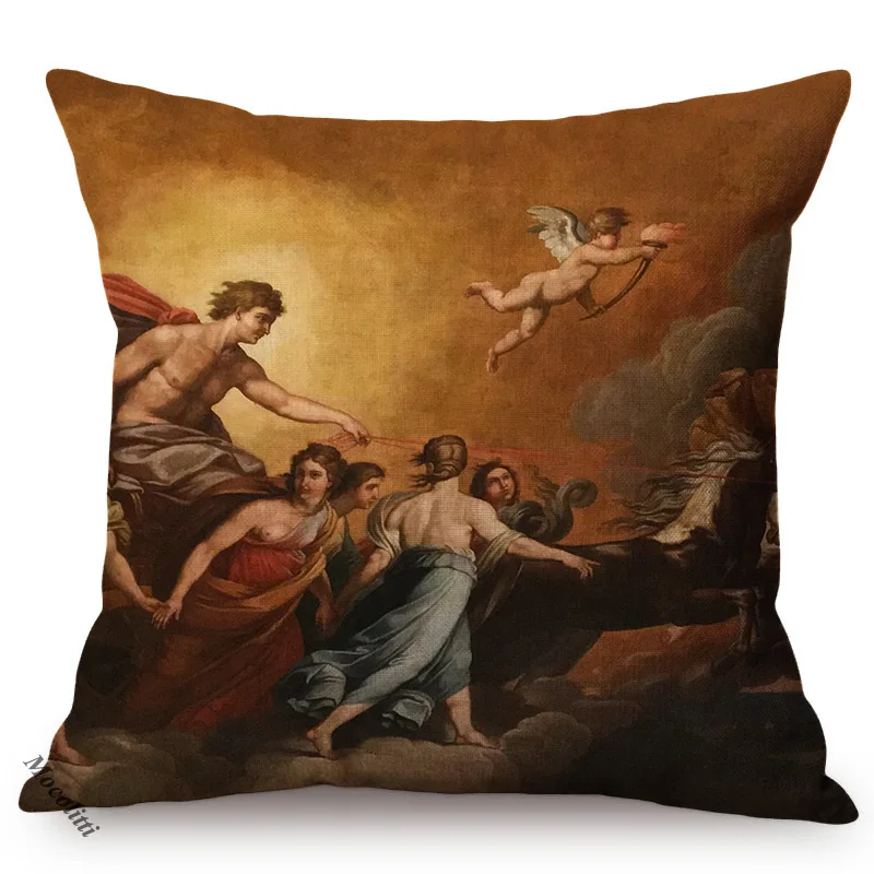 Francois Boucher Rococo Oil Painting Art Ancient Greek Venus Cupid Angel Pastoral Mythology Decorative Pillow Case Cushion Cover