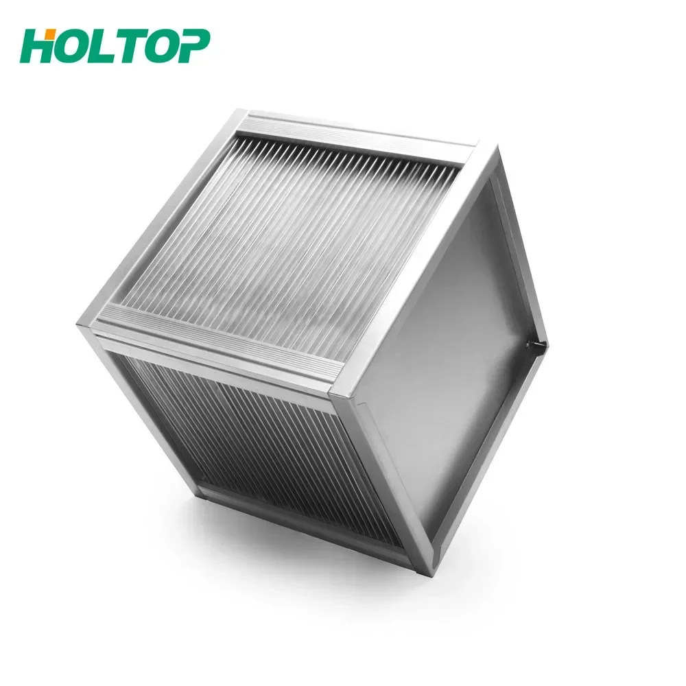 Aluminum sensible air to air crossflow plate heat exchanger hrv core