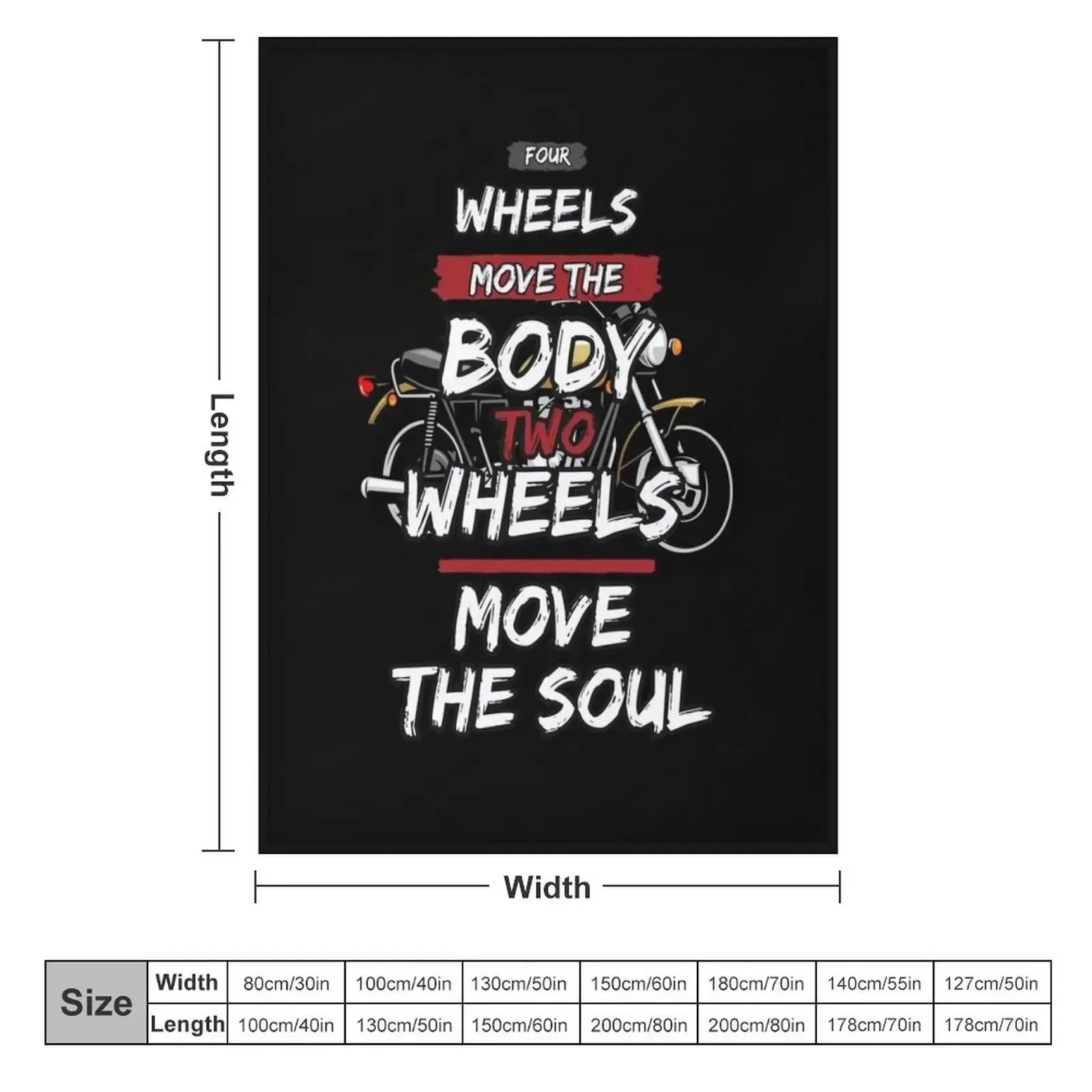TWO WHEELS MOVE THE SOUL / MOTORCYCLE PASSION Throw Blanket Moving Heavy Fashion Sofas Flannel blankets and throws Blankets