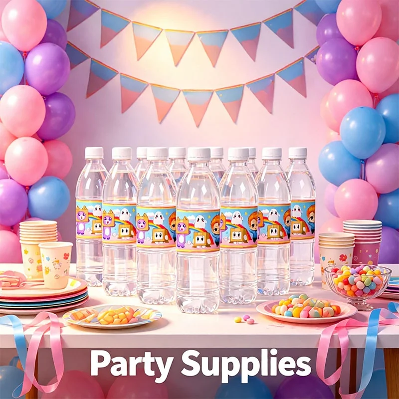 Boxy and Rocky Pattern Party Decor Supplies Disposable Tableware Birthday Celebration Indoor Family Gathering Table Decorative