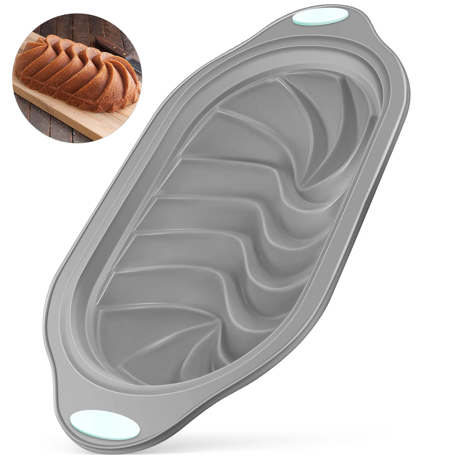 

Baking Silicone Mold Nonstick Flexible Loaf Pan Cake Bread Toast Bake Tool Spiral Mold Kitchen Barware