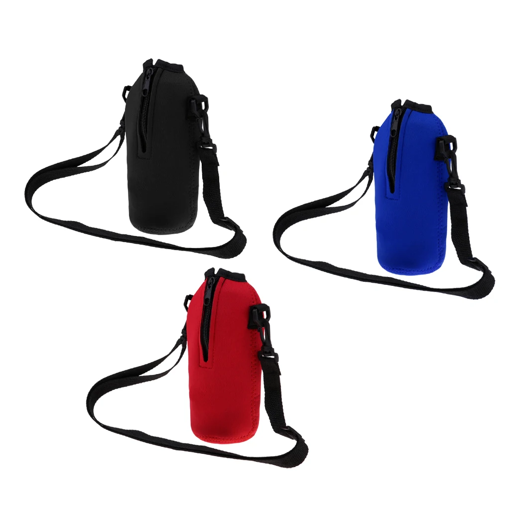 750ml Insulated Sports Water Bottle Bag Holder Sleeve Carrier Cooler Bag Adjustable Shoulder Strap for Climbing Cycling Walking