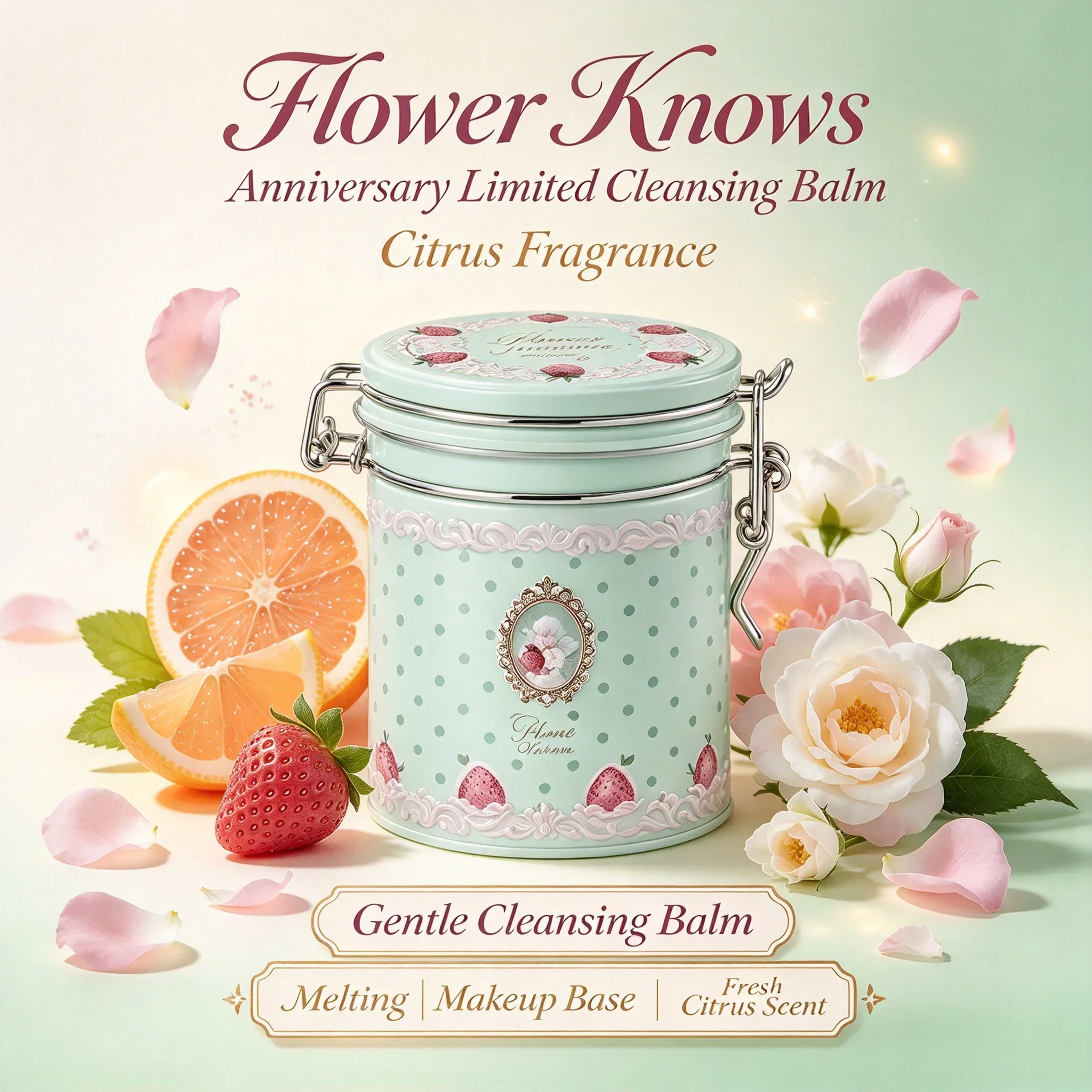 Cleansing Balm FlowerKnows 10th Anniversary Limited Edition Camellia Citrus Fragrance Gentle Deep Makeup Remover Facial Cleanser