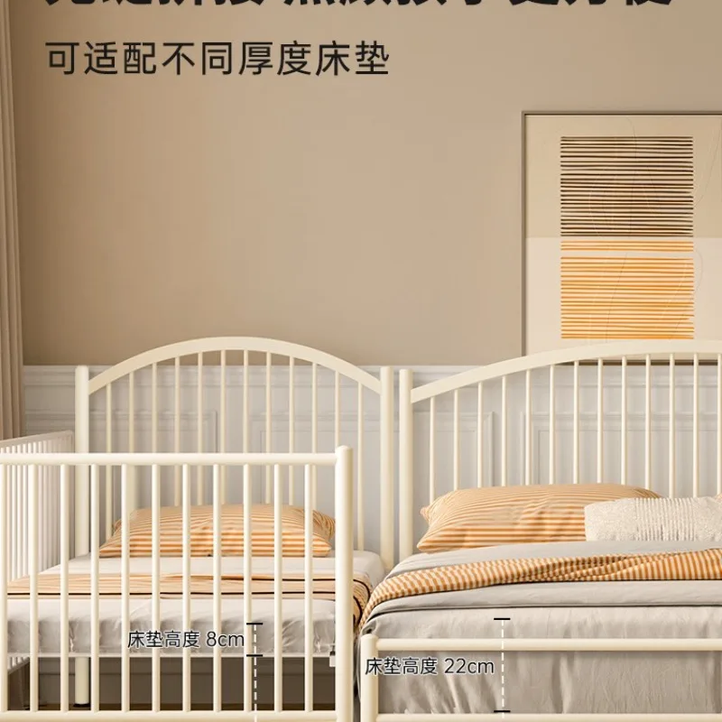 Furniture wrought iron splicing wrought iron bed with guardrail widened splicing escort elevated bed frame