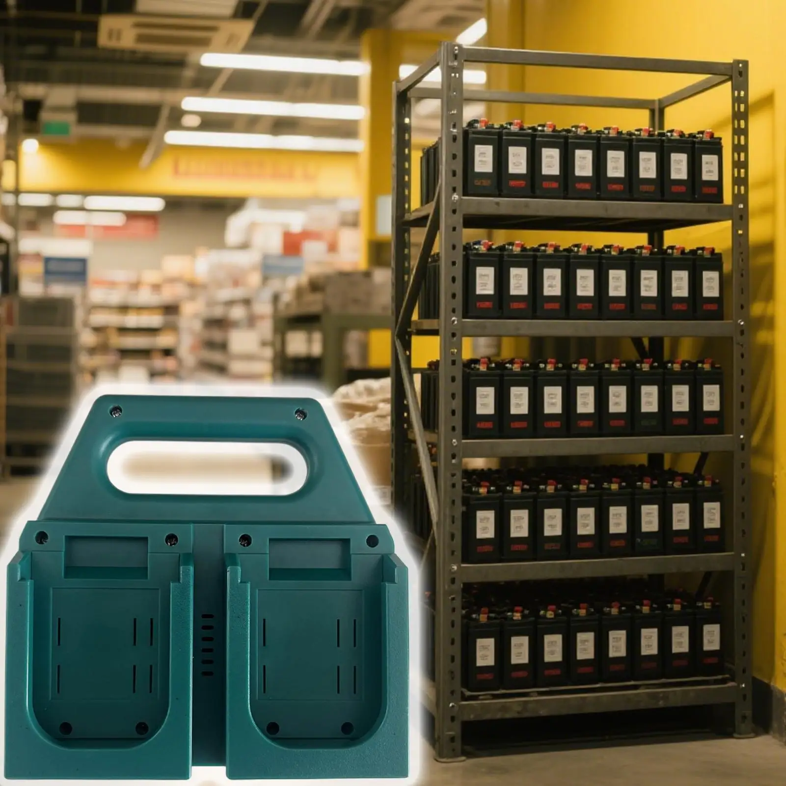 Battery Organizer Rack 4-Slot Travel-Size Battery Holder 18V Fixing Devices Small Tool Storage Container For Workshop