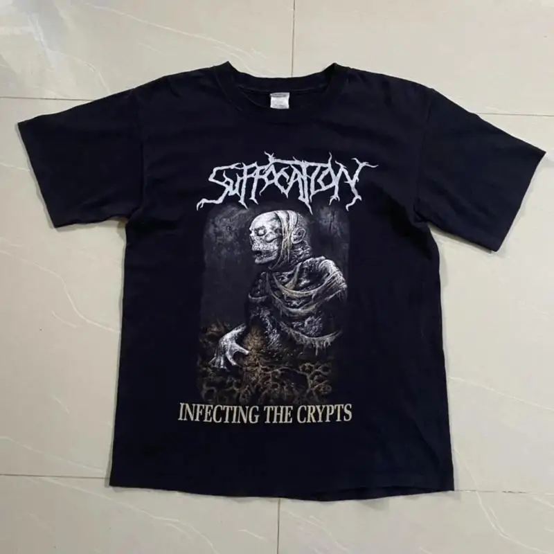 Reprint Suffocation Infecting The Crypts T-shirt Black Short sleeve tee NH22145