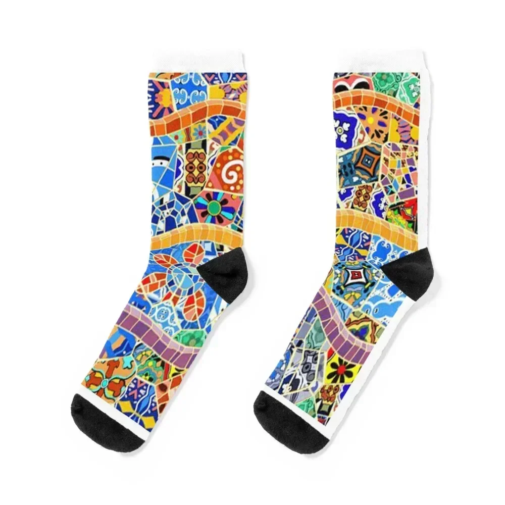 

Park Güell Colorful Mosaic. Socks japanese fashion New year's compression Socks Men Women's