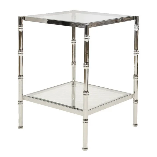 American light luxury stainless steel bamboo tube coffee table