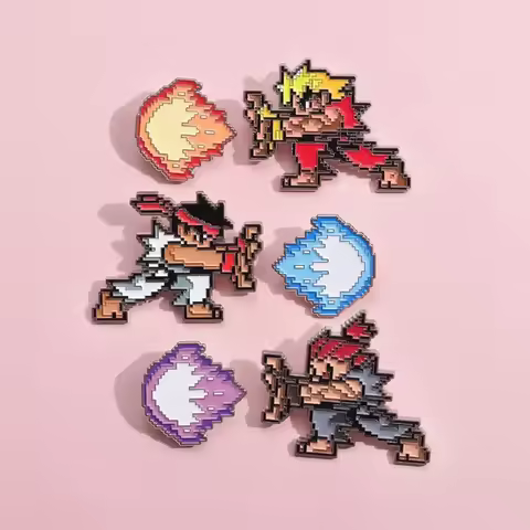 Cute Cartoon Creative Anime Character Designs Brooches Game Series Metal Badges Funny Fun Accessories Pins