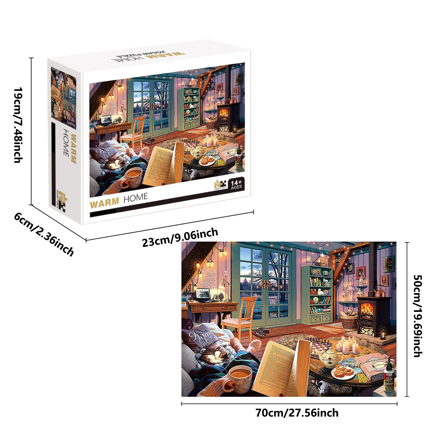 1000 Pieces Warm Home Jigsaw Puzzles for Adults Home Decor Games Family Fun Floor Puzzles Educational Toys for Kids