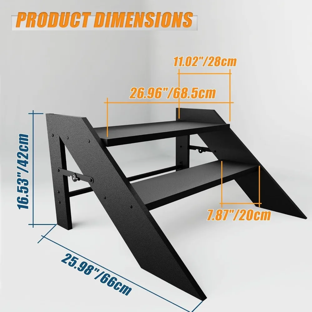 Step Ladder 2 Step Folding, Step Stool Foldable, RV Steps with Non Slip Feets, Max Load Capacity 660lbs Hot Tub Steps for Home,