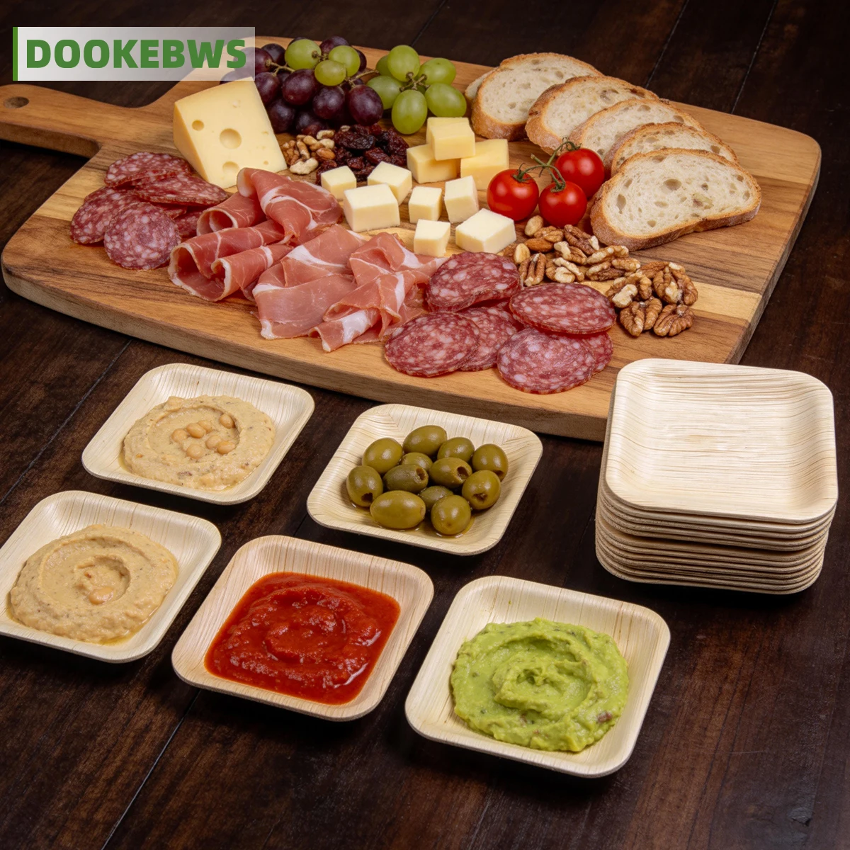 15 Platos Mini Desechables Biodegradables de Hoja de Palma de 4 Pulgadas para Aperitivos y Postres, Ideales para Bodas y Fiestas en la Cocina