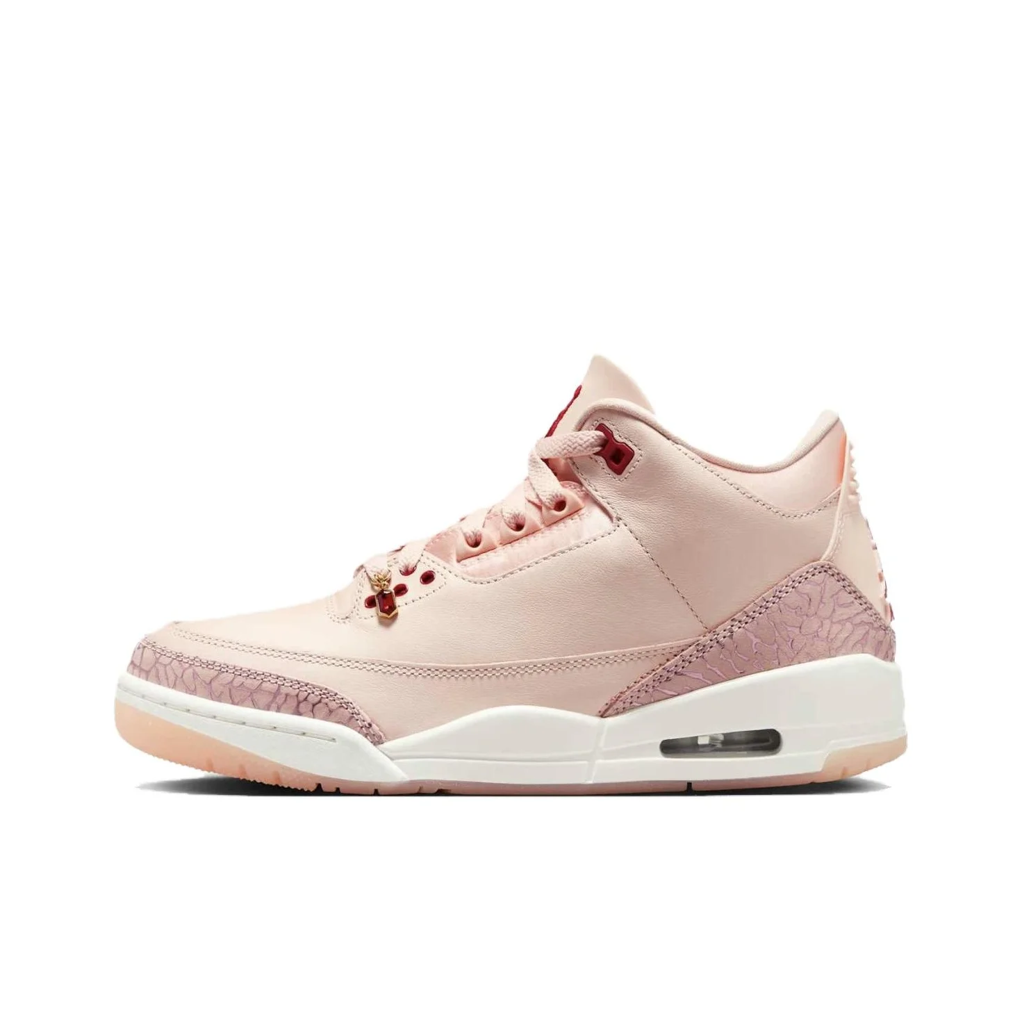POIZON Jordan Air Jordan 3 Tênis de basquete vintage de cano médio unissex rosa