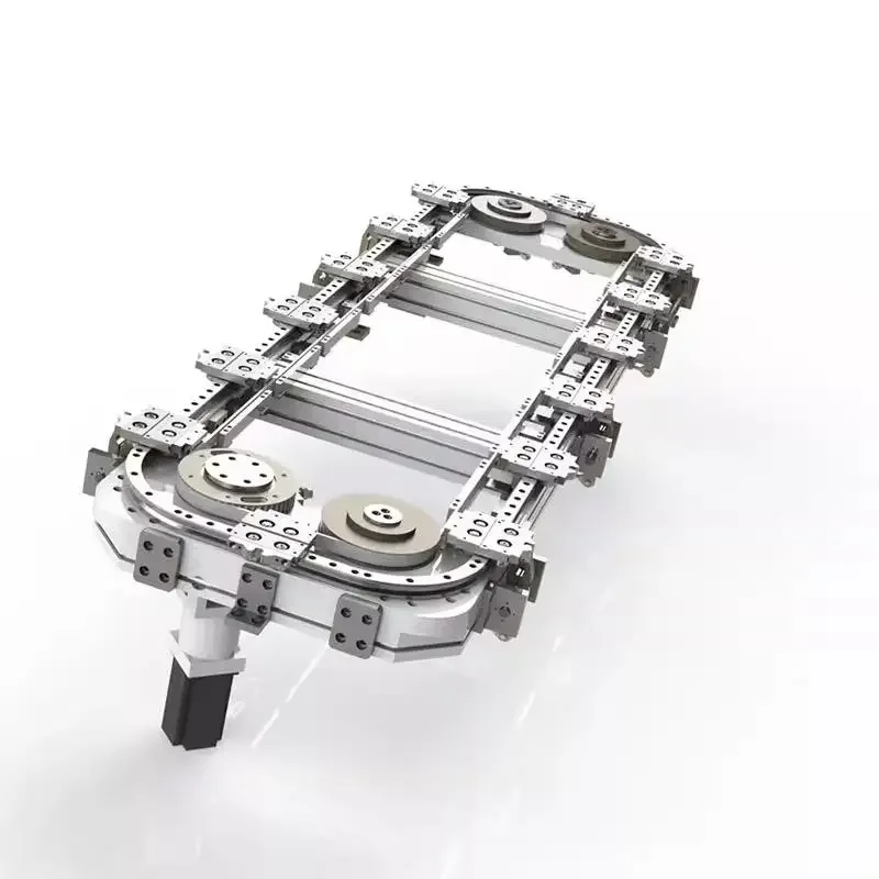 Ring guide rail track chain synchronous belt rectangular elliptical arc cyclic multi-station slide rail assembly line