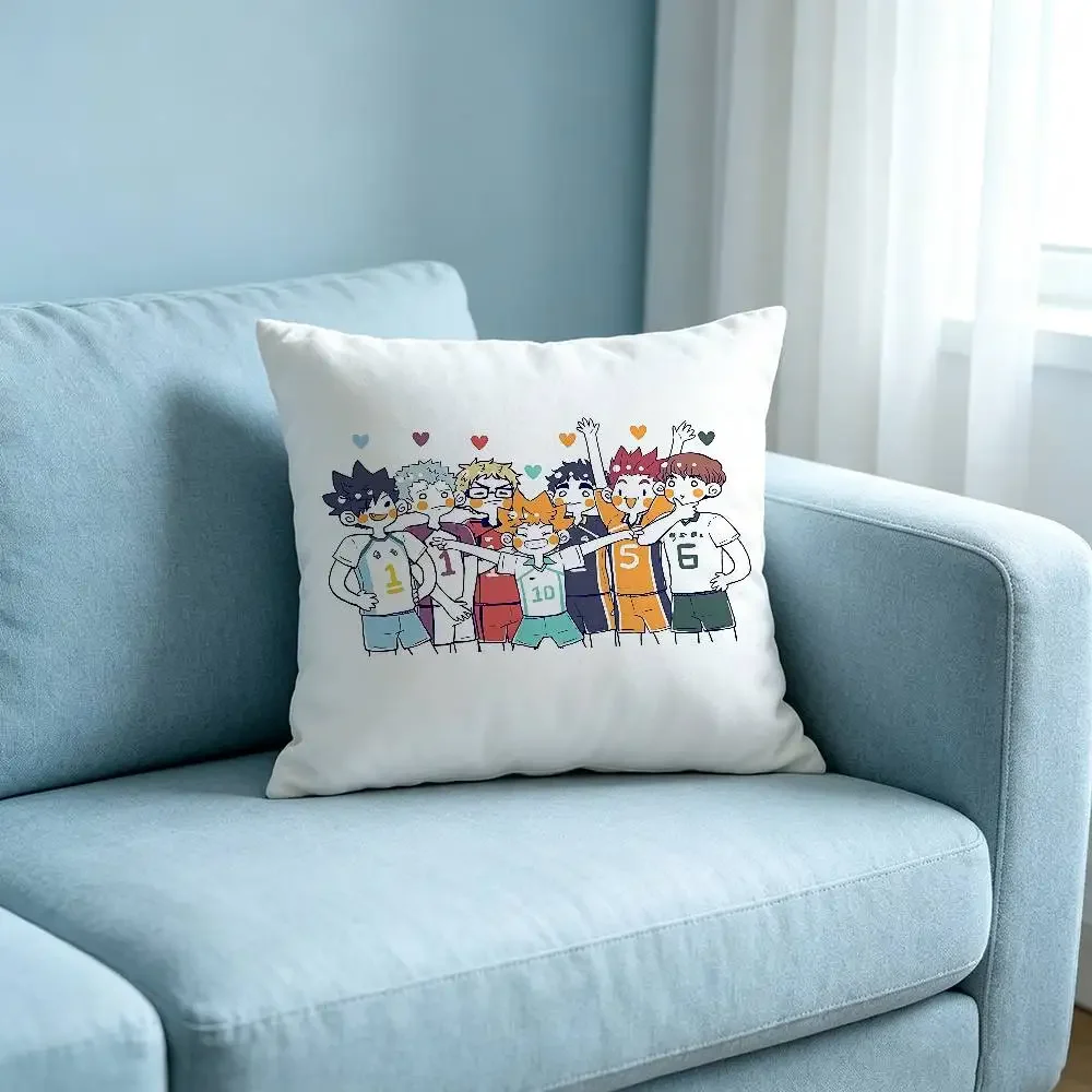 Amine H-Haikyuu Customizable Square Pillowcases, Stylish And Soft, Perfect For Beds, Cars, And Sofas.