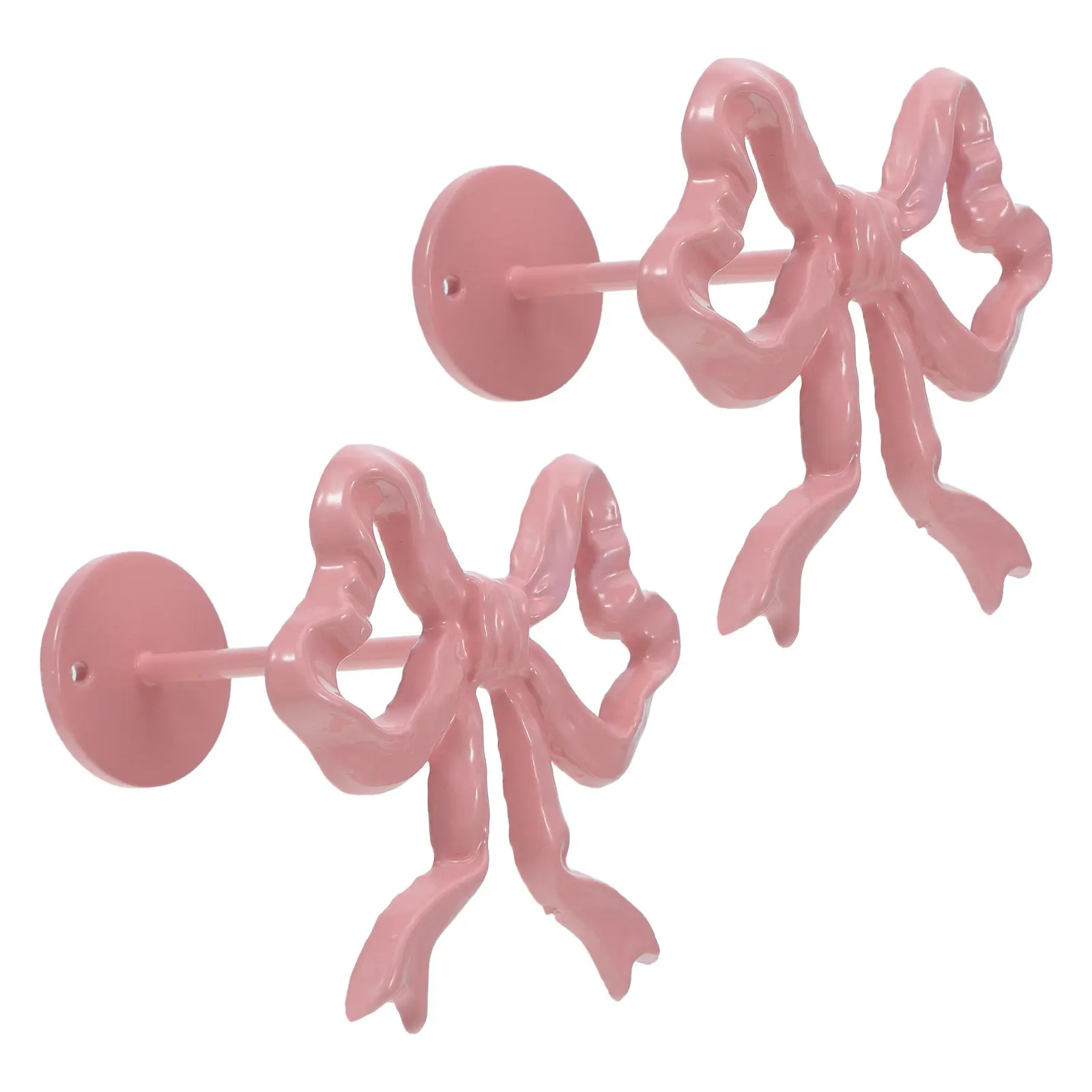 2Pcs Bow Curtain Holdbacks Metal Tiebacks Wall Mounted Heavy Duty Curtain Hooks Drapery Holdbacks Coat Hat Bag Organizer