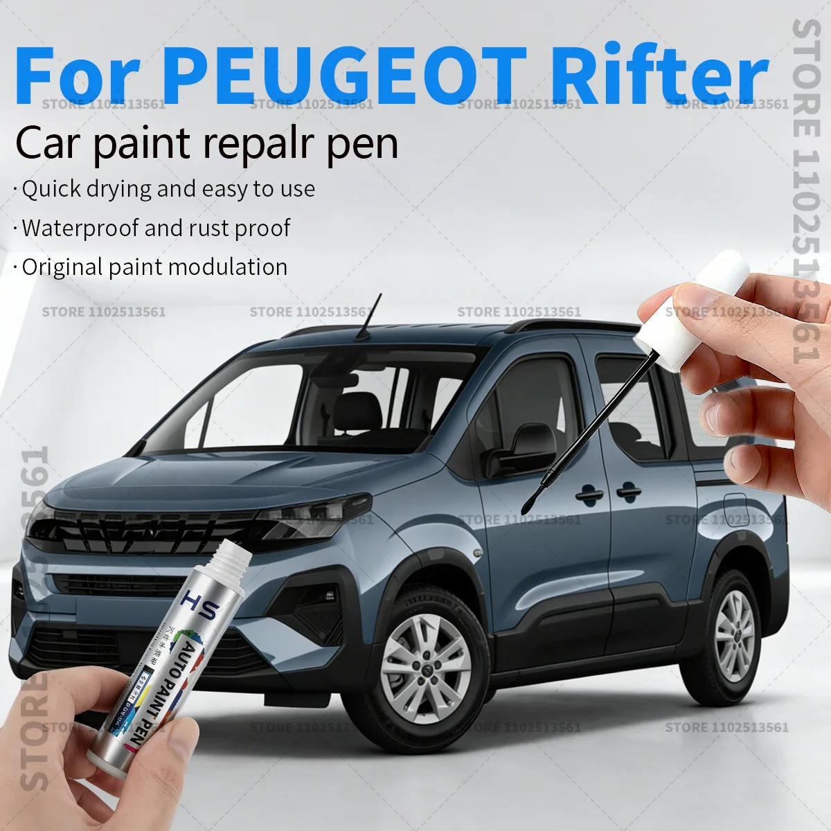 

Ручка-корректор для ремонта лакокрасочного покрытия автомобиля, аксессуары для устранения царапин для PEUGEOT Rifter E-Rifter 1996-2025 годов, цвета: белый, синий, серый, черный, зеленый, красный