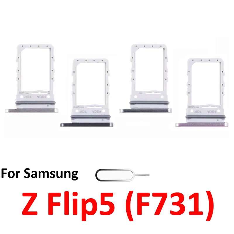 For Samsung Galaxy Z Flip5 Flip 5 F731 F731B Phone New Housing Chip SIM Card Tray Slot Holder Pocket Parts Black Gold Purple