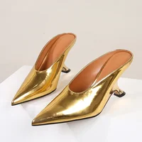 Eilyken Pointed Toe Women Slippers Shoes Designer Shallow Wedges High Heels Banquet Mule Zapatos De Mujer - Image 3