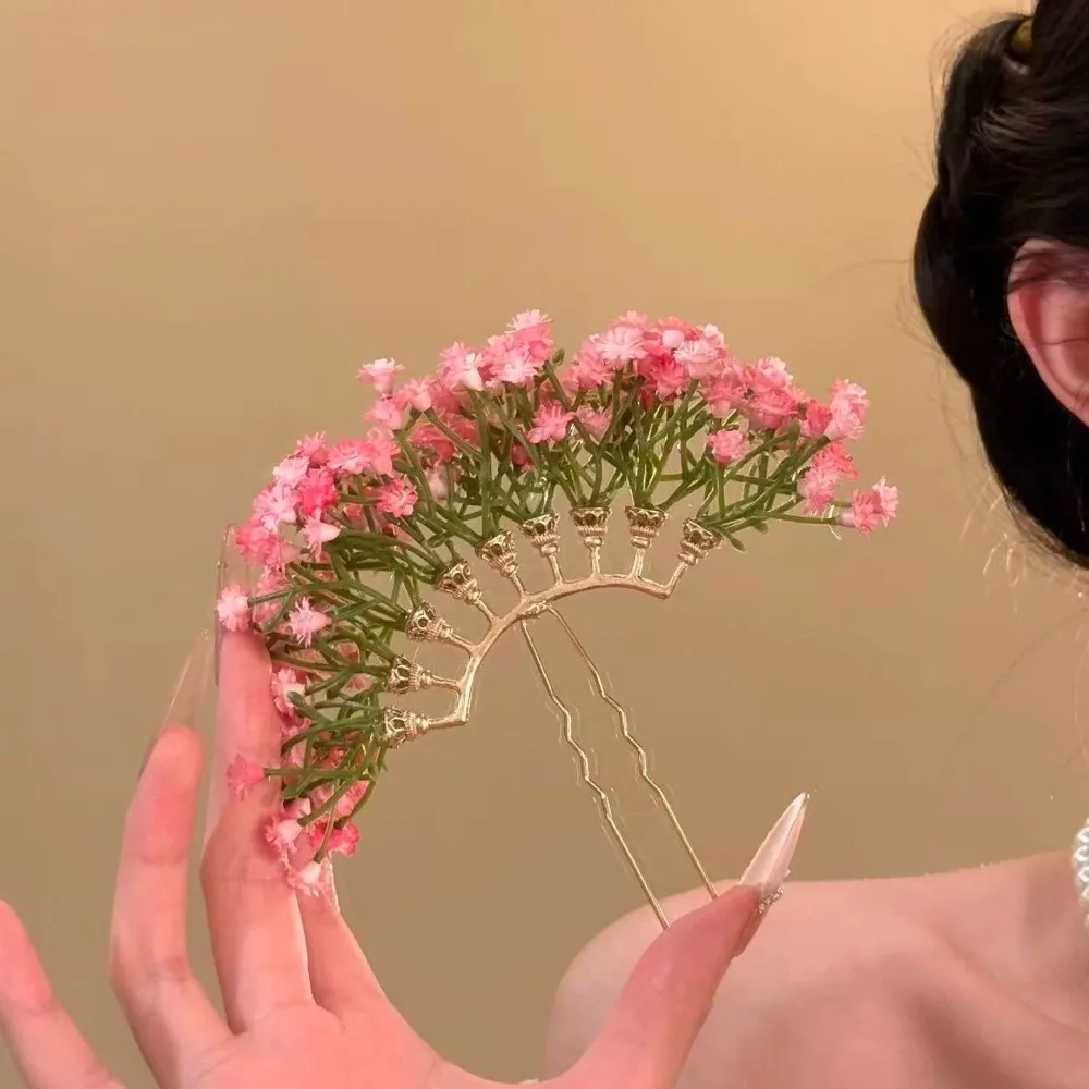 

Sweet Starry Sky Flower Hiar Stick Bohemian Fairy Thai Hairpin Simulation Flower Hair Fork Chinese Style Side Clip Bridesmaid