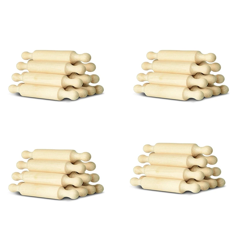 

40X Wooden Mini Rolling Pin 6 Inches Long Kitchen Baking Rolling Pin Small Wood Dough Roller For Children Fondant Pasta