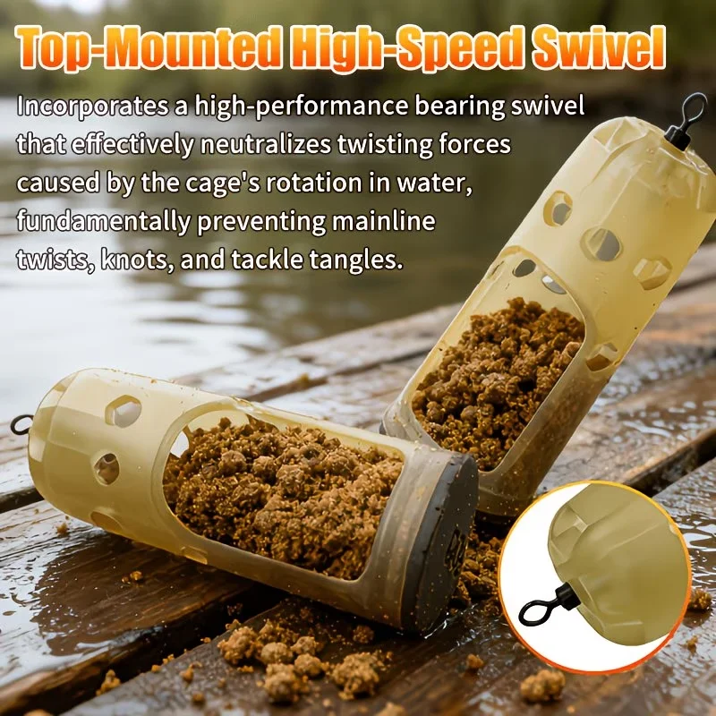 2pcs Method Feeder Carp Fishing Bait Cage 30-60g, Window Style Feeder with Holes, Inline Bait Holder for Carp Coarse Fishing Tac view 3