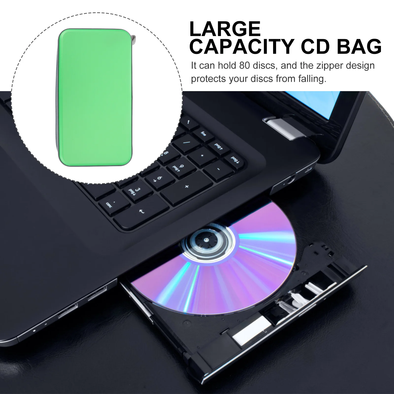 

80-Slot Cd Storage Case Zipper Handheld Disc Protector Soft Dvd Organizer Large Capacity Disc Bag Car Home Storage