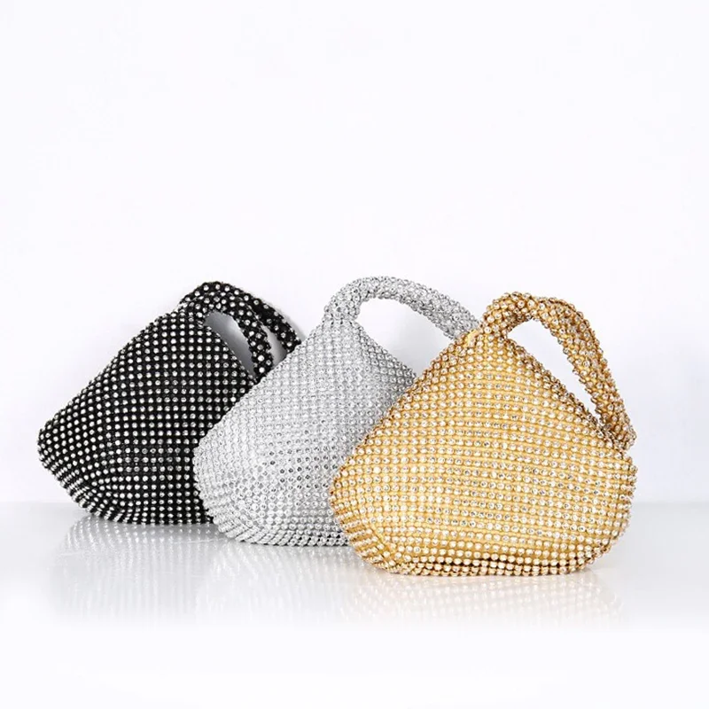 

Luxury Designer Evening Bag Rhinestone Clutch Soft Ladies Small Handbag Fashion Wedding Party Gift Daily Use Purse for Women