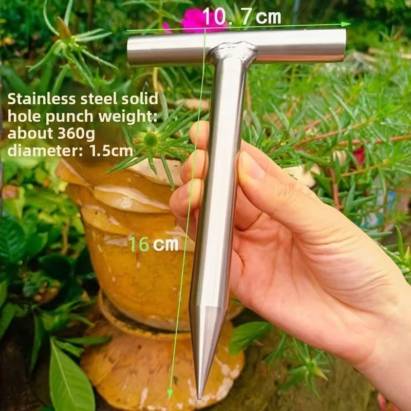 

Многоцелевой молоток из твердой нержавеющей стали для посадки рассады, посадки овощей, инструмент для расслабления кончиков цветов, дырокол для посева