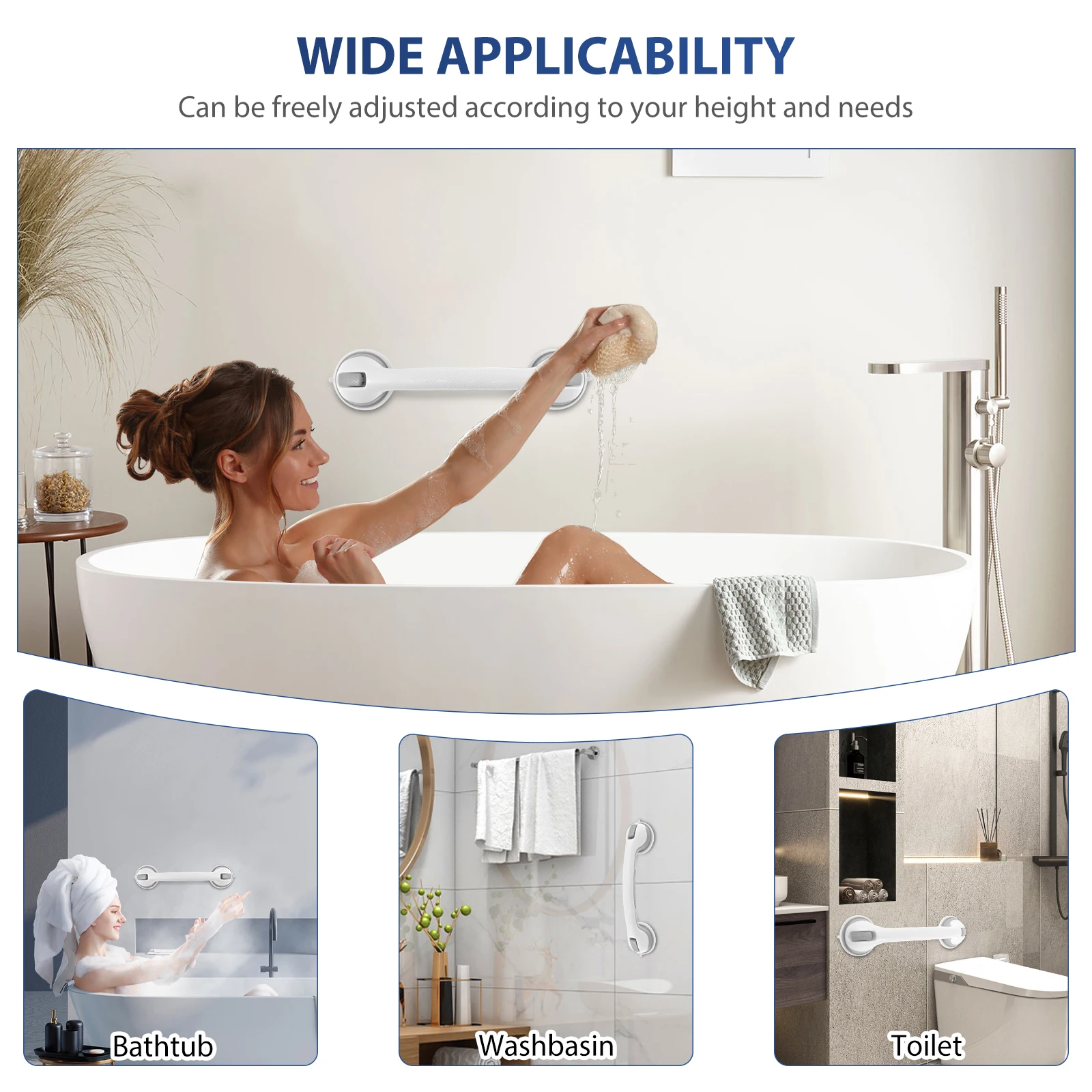 2Pcs Shower Handle Nonslip Sho - Home Bathroom Grab Bar 评论和价格