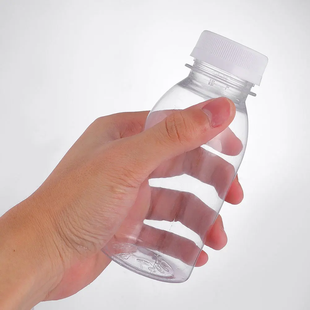 

20Pcs Empty Juice Bottles Plastic Transparent Reusable Milk Bottles Portable Drink Containers for School Gym Home Daily Use