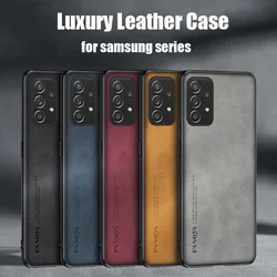 Luxury Sheepskin Leather Case For Samsung Galaxy S26 S25 Ultra Plus A57 A37 A27 A17 A07 A56 A36 A26 A17 A06 Protect Back Cover