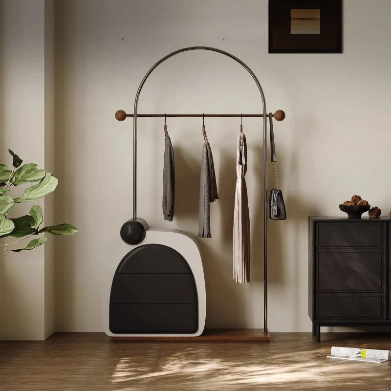 

Italian Minimalist Clothes Rack Closet Integrated Bedroom Household Clothes Hanger Stainless Steel Tendedero De Ropa Furniture