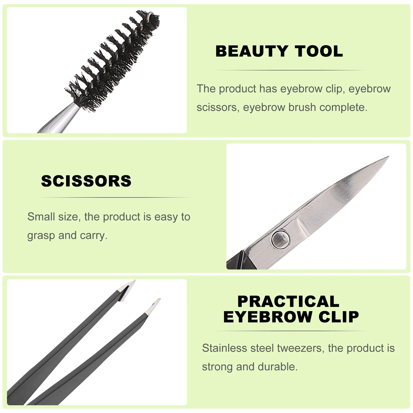 

6pcs Stainless Steel Eyebrow Tweezers Slant Tip Brow Clip Eyebrow Grooming Tool Travel Makeup Kit Storage Bag Beauty Tool