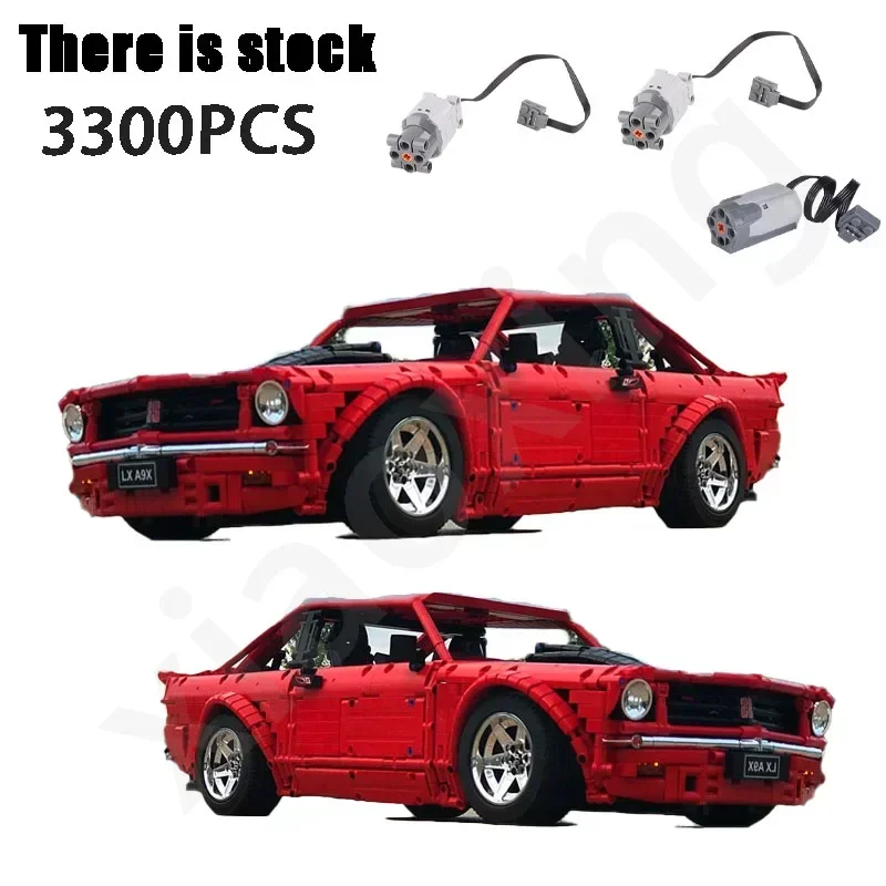 42143 Compatible MOC-52957 Red Supercar Kit Scale 1:8 Electric RC Car Building Block Model Toy Adult Kids Birthday Gift