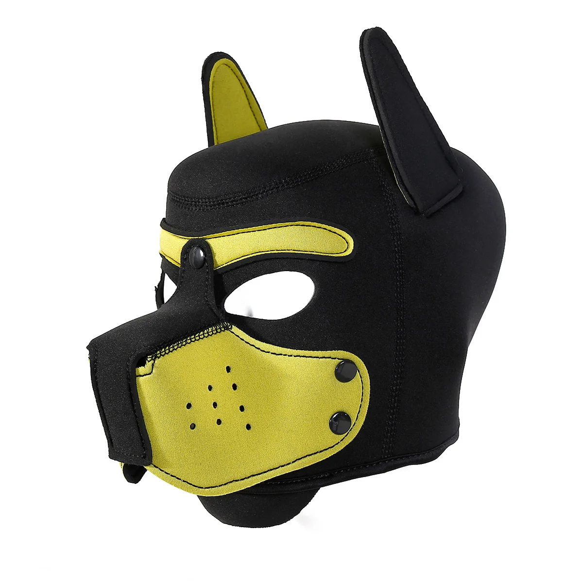 Men Women Latex Open Mouth Hole Dog Headgear Full Face Fetish Mask Hood for Halloween Pupply Play Party Unisex Sexy Costumes