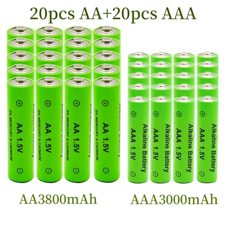 

AA + AAA Rechargeable AA 1.5V 3800mAh / 1.5V AAA 3000mah Alkaline Battery Flashlight Toys Watch MP3 Player Replace Ni-Mh Battery