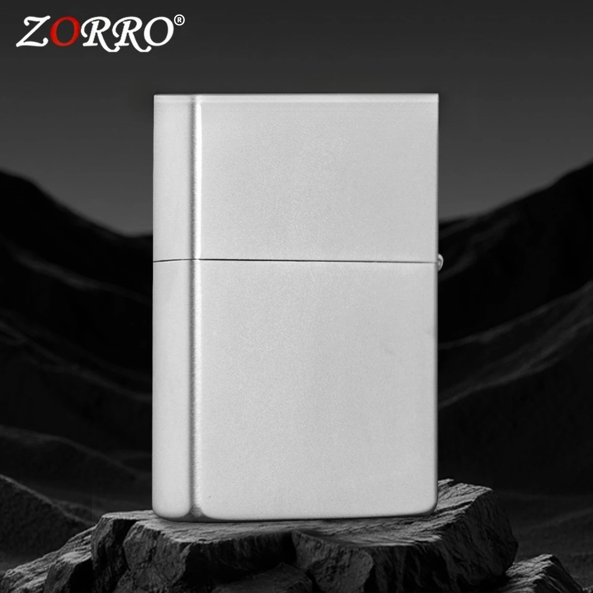 Genuine ZORRO Sand Chrome Billiard Kerosine Lighter, Exquisitely Carved Retro, Men's Cigarette Accessories Gift