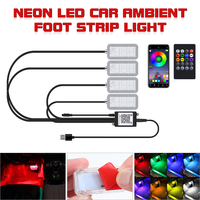 LED Ambient Light Car Interior Decorative Lamps Atmosphere Lamp With USB Wireless Voice Music APP Control Car Footwell Lights