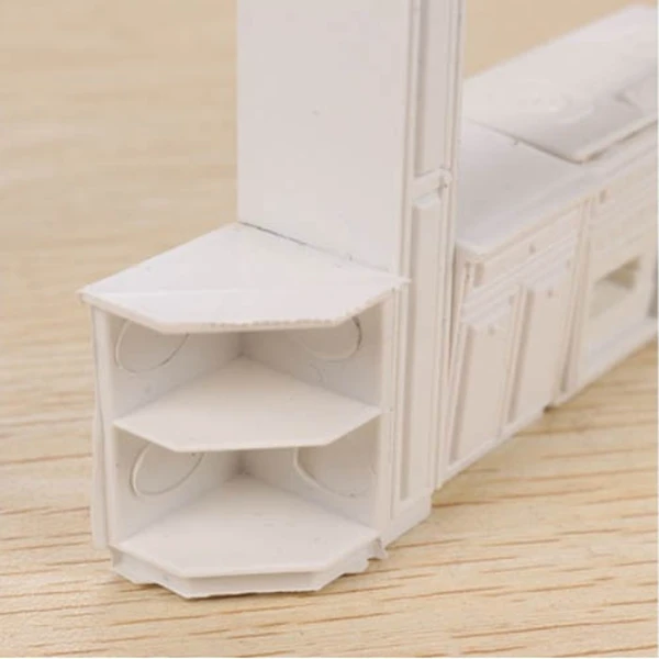 ชุดการตกแต่งบ้านแม่พิมพ์ perabot dapur สำหรับบ้านตุ๊กตาตู้ของเล่นขนาดเล็ก