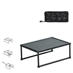 Portable Folding Picnic Table Lightweight Aluminum Alloy Hiking Camping Table with Carring Bag Beach Desk Outdoor Furniture