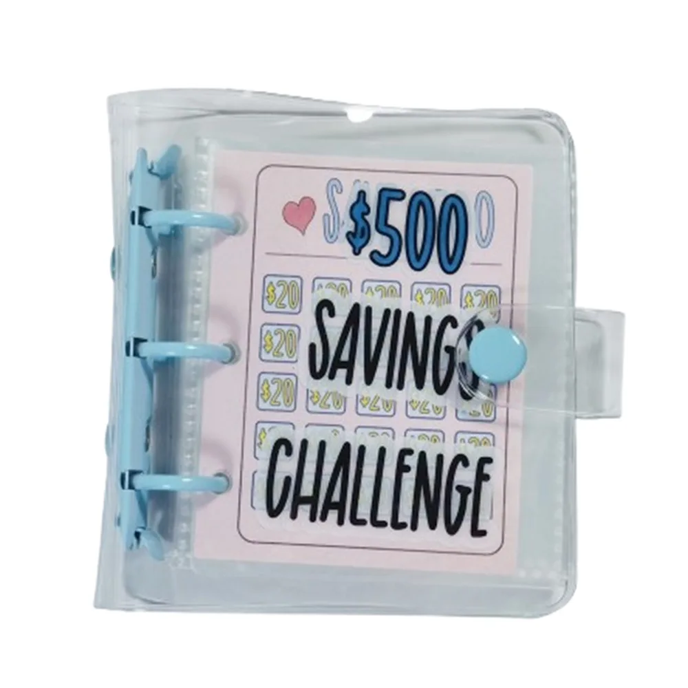 

Mini Money Saving Binder PVC $150/300/500/1000 Savings Challenges Book Durable Cash Envelopes Mini Budget Binder Save Money