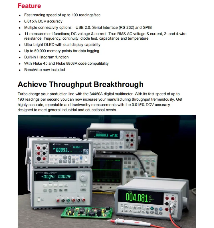 Keysight 34450A مقياس متعدد نصف رقمي 190 قراءة Al مقياس الطاقة الإلكتروني #4