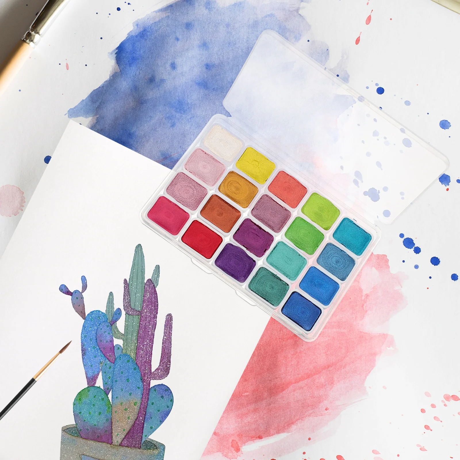 

1 Solid Paint 24 Colors Vibrant Quick Dry Pigments For Students Artists Beginners Portable Sketching Set Painting Supplies Art