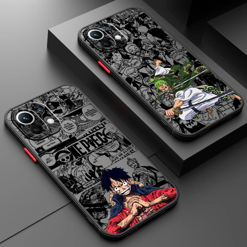 Anime Luxury Ones Piece Frosted Translucent For Xiaomi Mi 13 12 12T 11T 11 11i 10T 10 9T Pro Lite Ultra 5G Cover Phone Case