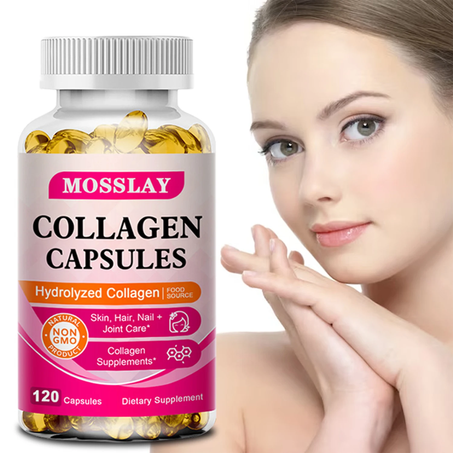 

Compound Collagen Capsules - Reduce Wrinkles, Brighten Skin Tone, Whiten Skin - 120 Capsules