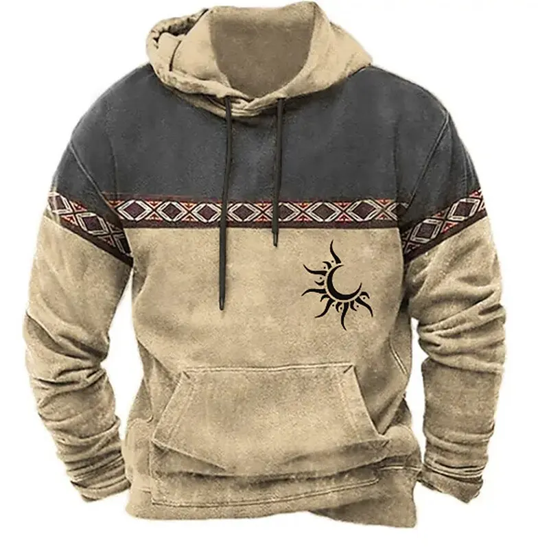 

Men's Pullover Long Sleeve Hoodie Sweatshirt Vintage Retro Prints Casuals Spring & Fall For Men/Women Outerwear Streetwear